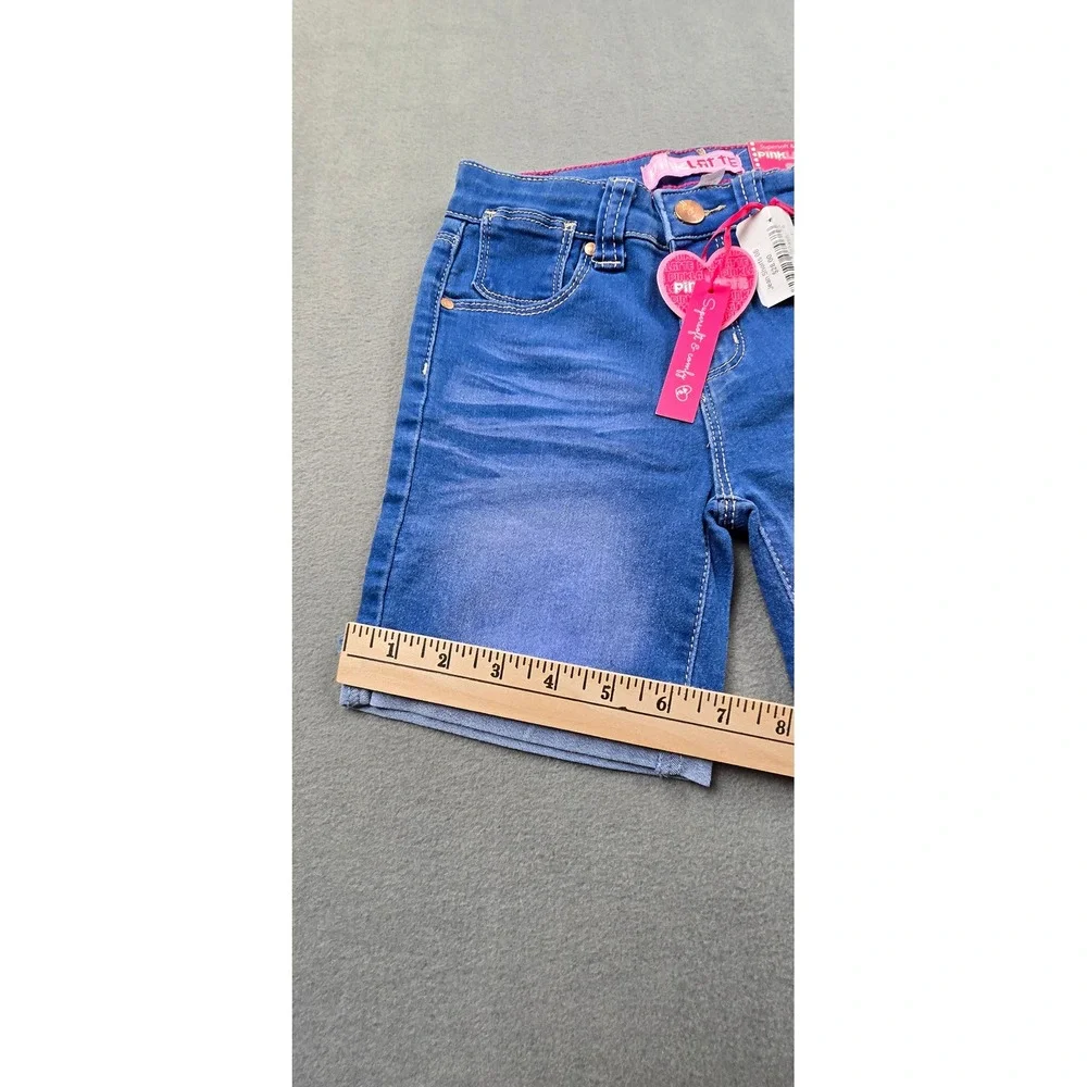 Pink Latte Girls Blue Denim Shorts Size 8 Medium‎ Wash Raw Hem GDS-20-89019B NWT